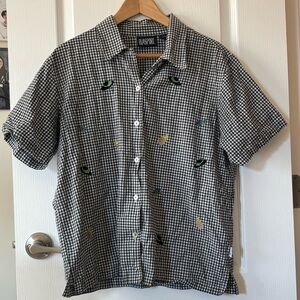 Flapport Black and White Gingham Casual Shirt